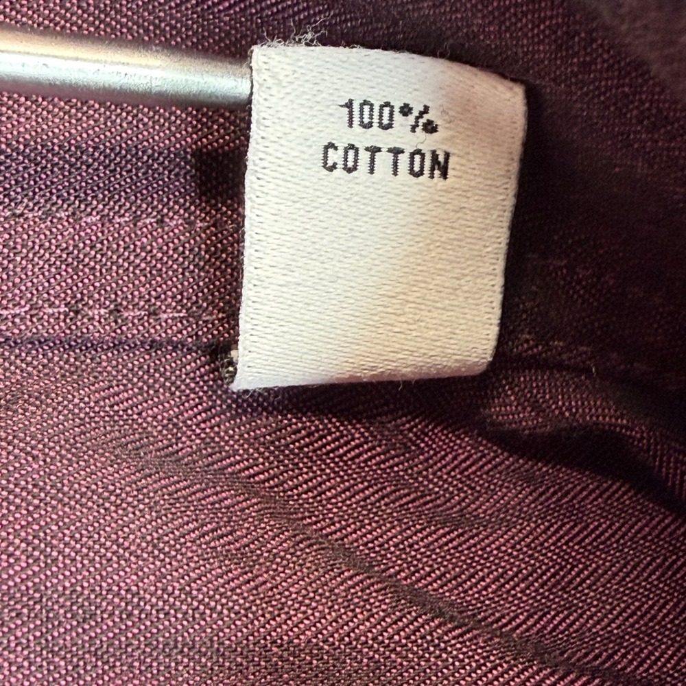 Calvin Klein Dress Shirt Mens XL Purple Steel+ Slim Fit Herringbone Cotton - Picture 6 of 9